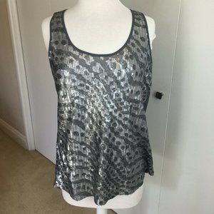 Sweetly Wonderful Size Large Women's Gray Sequined